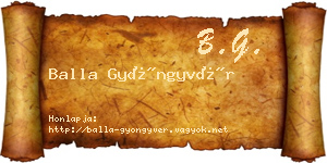 Balla Gyöngyvér névjegykártya